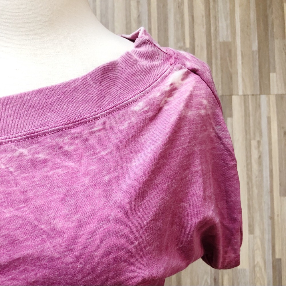 Exist | Distressed Magenta Oversized Waffle Shirt - Picture 5 of 6